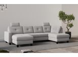 Wohnlandschaft HOME AFFAIRE "Varese", silber, B:304cm H:91cm T:170cm, 90% Polyester 10% Polyamid, Sofas, Wohnlandschaft, wahlweise mit Bettfunktion und Bettkasten