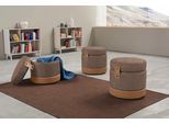 Hocker EGOITALIANO "Tonder, Designhocker als Blickfang mit tollen Details", braun (mud), B:50cm H:50cm T:50cm, Luxus-Micofaser Lederoptik (100% Polyester) ist ein neues technisches Gewebe mit einem visuellen und taktilen Aspekt, der dem Nubuk sehr nahe kommt, mit innovativen Eigenschaften. Seine außerordentliche Weichheit kommt von einem exklusiven Produktionsprozess, der Unreinheiten und Unregelm