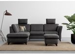 Ecksofa HOME AFFAIRE "Trelleborg L-Form", grau, B:252cm H:86cm T:213cm, 100% Polyester, Sofas, Ecksofa, wahlweise mit Bettfunktion und Bettkasten, inkl. Federkern-Polsterung