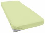 Spannbettlaken PRIMERA "Teddy Flausch", grün (hellgrün), L:200cm, Biber, Obermaterial: 80% Baumwolle, 20% Polyester, Bettlaken, Spannbettlaken, 80% Baumwolle, für Matratzen bis 20 cm Höhe, kuschelig warm im Winter