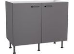 Spülenschrank KOCHSTATION "KS-Paula", anthrazit, anthrazit, B:100cm H:87cm T:58,4cm, Schränke, Spülenschrank, 100 cm breit, 87 cm hoch, mit 1 Tür