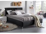 Polsterbett "Elba", schwarz, B:150cm L:210cm, Bezug Bett: Microfaser (100% Polyester) oder Strukturstoff (77% Polyester, 23% Viskose);Bonnell-Federkernmatratze: 51% Polypropylen, 39% Polyester und 10% Baumwolle;Kaltschaummatratze: 100% Polyester, Bezug abnehm- und waschbar bis 60C, WESTFALIA SCHLAFKOMFORT, Betten, Polsterbett, wahlweise mit LED-Beleuchtung