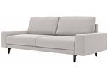 2-Sitzer "CR.450, Designsofa, Loungesofa", grau (lichtgrau 064, 11), B:180cm H:85cm T:95cm, NaturLEDER OSKAR (echtes Rindsleder);Flachgewebe VICTORIA (41% Polyacryl 38% Polyester 21% Baumwolle), CREATION BY ROLF BENZ, Sofas, 2-Sitzer, Armlehne breit niedrig, Alugussfüße in umbragrau, Breite 180 cm