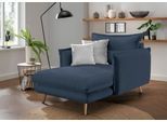 Loveseat HOME AFFAIRE "Lazio", blau (dunkelblau), B:111cm H:101cm T:167cm, 90% Polyester, 5% Nylon, 5% Rayon, Sessel, Loveseat, moderner Sessel mit einer bequemen Polsterung, 2 Stk. Zierkissen