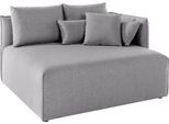 Ottomane OTTO HOME "Nöre", grau (mittelgrau), B:138cm H:86cm T:128cm, 100% Polyester, Sofas, Ottomane, kurzes Lounge-Modul - zum Zusammenstellen, Breite 138 cm, Tiefe 128 cm