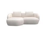 Wohnlandschaft FLEXLUX "Torino, rund, L-Form, Sofa-Ecke mit Recamiere, Longchair-Sofa", beige (vanilla cream), B:217cm H:85cm T:146cm, 100% Polyester, Sofas, Wohnlandschaft, Modernes, organisches Sofa-Design, Kaltschaum, Wellenunterfederung