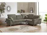 Ecksofa DOMO COLLECTION "FRANZI zeitlos und elegant, moderne Sitzheftung, L-Form", grün (dunkelgrün), B:275cm H:81cm T:214cm, Sofas, Ecksofa, wahlweise mit Kopfteilverstellung (dann Breite: 275 cm)