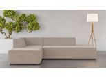Ecksofa OTTO HOME "Ecksofa Cavan mit Ottomane links oder rechts bestellbar", grau (taupe), B:270cm H:72cm T:180cm, 100% Polyester, Sofas, Ecksofa, L-Form mit Wellenunterfederung, Maße B/T/H: 270/180/72 cm