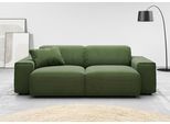 2,5-Sitzer HOME AFFAIRE "Glimminge auch in Breitcord, Feincord + Easy care-Bezug", grün (oliv), B:214cm H:71cm T:101cm, 95% Polyester, 5% Nylon, Sofas, 2 5-Sitzer, besondere Kedernähte, Zierkissen
