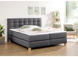 Boxspringbett HOME AFFAIRE "Moulay", grau (anthrazit), B:174cm L:211cm, Komplettbetten, Boxspringbett, inkl. Topper, in 3 Härtegraden, TFK auch in Härtegrad 4