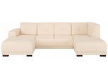 Wohnlandschaft HOME AFFAIRE "Langeland U-Form", beige, B:297cm H:85cm T:163cm, Filzoptik (100% Polyester);Struktur (100% Polyester);Webstoff (100% Polyester), Sofas, Wohnlandschaft, incl. 2 Zierkissen, Recamiere wahlweise links oder rechts