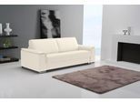 Schlafsofa EGOITALIANO "Cecilia, modern & elegant, erstklassiger Sitzkomfort, Dauerschläfer", beige (cremeweiß), B:234cm H:85cm T:102cm, Leder »BULL« (echtes Rindsleder). Geschliffenes, pigmentiertes und behandeltes Rindsleder mit einer Dicke von 1, 3-1, 5 mm. Dieses Leder zeigt eine ziemlich weiche Hand mit einem halb undurchsichtigen Aussehen. Es handelt sich um ein geschütztes Leder. Eine leich