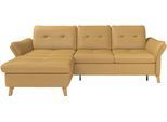 Ecksofa SIT & MORE "Göteborg", gelb (curry), B:268cm H:90cm T:176cm, Sofas, Ecksofa, Sitztiefenverstellung und Federkern, wahlweise mit Bettfunktion