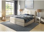 Boxspringbett HOME AFFAIRE "Lysann", beige, B:187cm L:215cm, Komplettbetten, Boxspringbett, 5fach verstellbares Kopfteil, in 4 Breiten, 3 Matratzenarten