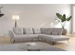 Ecksofa OTTO HOME "Mikado L-Form", grau (hellgrau), B:297cm H:88cm T:245cm, 95% Polyester 5% Polyamid, Sofas, Ecksofa, inkl. Sitztiefenverstellung und Armteilverstellung