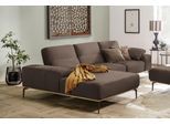 Ecksofa W.SCHILLIG "run, Designsofa mit tollem Sitzkomfort, L-Form", braun (chocolate w82), B:299cm H:88cm T:178cm, Longlife Xtra-Leder Z73: Naturwalkleder der Luxusklasse aus den erlesensten Rohhäuten. Hautstärke 1, 1 – 1, 3 mm;ROHLEDER Jacquard-Flachgewebe Q2 W60 (63% Polyester, 37% Polyacryl);ROHLEDER Chenille-Flachgewebe Q2 W77 (68% Polyacryl, 32% Polyester);Stoff S37 (100% Polyester), Sofas,