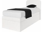 Boxspringbett, weiß, B:105cm L:212cm, Box und Kopfteil: Microvelours (100% Polyester) oder Kunstleder (Polyurethan);Bezug der Obermatratze: 100% Polyester, WESTFALIA SCHLAFKOMFORT, Komplettbetten, Boxspringbett, wahlweise mit Bettkasten