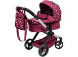 Kombi-Puppenwagen BAYER "Xeo", rot (einhorn bordeaux), Puppenwagen, KinderB:37cm H:73cm T:68cm, Kunststoff, Metall, Stoff, Kombi-Puppenwagen, B:37cm H:73cm T:68cm