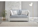 2-Sitzer HOME AFFAIRE "CALIFORNIA", beige (hellbeige), B:160cm H:88cm T:96cm, 100% PES, Sofas, 2-Sitzer, maritimer Landhausstil, in 3 Breiten, mit Holzfüßen Weiß lackiert
