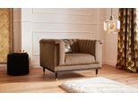 Sessel HOME AFFAIRE "Chamby", braun (hellbraun), B:100cm H:71cm T:85cm, Luxus-Microfaser Lederoptik (100% Polyester), Scheuertouren: 40.000, Pilling: 4;Samtoptik (100% Polyester), Scheuertouren >100.000, Pilling: 5, Sessel, Sessel, mit Holzrahmen unten und Steppung im Lehnenbereich