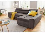 Ecksofa SIT & MORE "Riva L-Form", grau (anthrazit), B:272cm H:92cm T:169cm, Flachgewebe (100% Polyester);Luxus-Microfaser (100% Polyester);Struktur (100% Polyester), Sofas, Ecksofa, inklusive Kopteilverstellung, wahlweise mit Bettfunktion