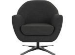 Drehsessel HOME AFFAIRE "Stavre, Loungesessel mit Drehfunktion", schwarz (jet schwarz), B:83cm H:85cm T:80cm, 100% Polyester, Sessel, Drehsessel, in moderner Optik, mit elegantem Drehfuß
