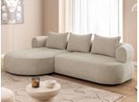 Ecksofa HOME AFFAIRE "LUSSAC L-Form Design-Sofa mit Zierkissen, Maße B/T/H: 257/159/78 cm", creme, B:257cm H:78cm T:159cm, 100% Polyester, Sofas, Ecksofa, hoher Sitzkomfort und modernes Design, Sofa ohne Bettfunktion