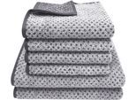Handtuch Set DYCKHOFF "Golden Shades Rhombus", grau (graphit), 6 Stk., Walkfrottier, Walkfrottier, Obermaterial: 100% Baumwolle, Handtuch-Sets, Handtuch Set, Kuschelig weich; 4 Handtücher (50x100cm), 2 Duschtücher (70x140cm)