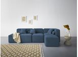 Ecksofa HOME AFFAIRE "Sundstrup L-Form", blau, B:303cm H:76,5cm T:93cm, 100% Polyester, Sofas, Ecksofa, Modulserie, individuelle Zusammenstellung