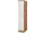 Apothekerschrank KOCHSTATION "KS-Wien", weiß (weiß, wotaneiche), B:30cm H:165cm T:60cm, Holzwerkstoff, Schränke, Apothekerschrank, Höhe 165 cm