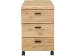 Rollcontainer INNOSTYLE "Rollcontainer Glenn, 45 x 66 x 55 cm (B/H/T)", altesch, old artisan oak, B:45cm H:66cm T:55cm, Holzwerkstoff, Kunststoff, Massivholz, Rollwagen, Rollcontainer, inkl. Filzeinlage, 4 Rollen(2 mit Bremsen) oder Sockel, SK Soft-Close