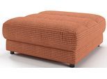 Polsterhocker 3C CANDY "Stripes", braun (rost), B:100cm H:43cm T:100cm, 100% Polyester, Hocker, Polsterhocker, Passend zur Serie Stripes, Chenille-Bezug
