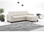 Ecksofa HOME AFFAIRE "Varese", reinweiß, B:239cm H:91cm T:164cm, Sofas, Ecksofa, wahlweise mit Bettfunktion und Bettkasten