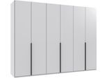 Kleiderschrank WIMEX "Mugano,in 5 Breiten,2 Höhen,2 Tiefen, viele Farben, Made in Germany", weiß, griffe schwarz, B:270cm H:208cm T:58cm, Holzwerkstoff, Schränke, Kleiderschrank, mit langen Griffen aus Metall, mit oder ohne Spiegel