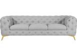 Chesterfield-Sofa HOME AFFAIRE "Glynis", grau, B:243cm H:75cm T:99cm, Struktur (100% Polyester);Samtoptik (100% Polyester), Sofas, Chesterfield-Sofa, aufwändige Knopfheftung, moderne Chesterfield Optik, Fußfarbe wählbar