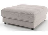 Polsterhocker 3C CANDY "Stripes", grau (taupe), B:100cm H:43cm T:100cm, 88% Polyester, 12% Polyacryl, Hocker, Polsterhocker, Passend zur Serie Stripes