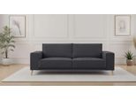 3-Sitzer OTTO HOME "Oland Skandi, weicher Chenille-Stoff", dunkelgrau, B:224cm H:85cm T:83cm, 100% Polyester, Sofas, 3-Sitzer, 224 cm, Wellenunterfederung, Skandi-Design, Massivholzfüße