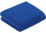 Badetuch VOSSEN "Calypso Feeling", blau (reflex blau), B:50cm L:100cm, Walkfrottee, Obermaterial: 100% Baumwolle, Handtücher, Badetuch, mit schmaler Bordüre, aus 100% hochwerter Baumwolle, Vegan, einfarbig