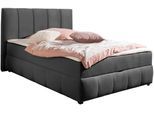 Boxbett OTTO HOME "Hartley inkl. Bettkasten und Topper, auch in Überlänge erhältlich", anthrazit, B:152cm L:230cm, Komplettbetten, Boxbett, wahlweise mit Bonnell- oder TTFK-Matratze in H2, H3 o. H4 erhältlich