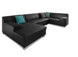 Wohnlandschaft DOMO COLLECTION "Amando in vielen Bezugsvarianten, auch in Leder, komfortabel, U-Form", schwarz, B:332cm H:74cm T:182cm, PRIMABELLE-Microfaser aus 100% Polyester;SOFTLUX-Kunstleder;Strukturstoff aus 90% Polyester und 10% Polyacryl;NaturLEDER - echtes Rindsleder, Sofas, Wohnlandschaft, wahlweise mit Bettfunktion, fester Sitzkomfort, frei im Raum stellbar