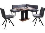 Eckbankgruppe MASSIVLINE & MORE "Martina", blau (spanplatte, metall, mercury 121 blaugrau, blau, grau, schwarz), T:65cm, Holzwerkstoff, Massivholz, Polyester, Sitzmöbel-Sets, Eckbankgruppe, frei im Raum stellbar