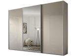 Schwebetürenschrank STAUD "Sonate Rom mit Spiegel, Made in Germany", beige (sandglas), B:249cm H:222cm T:68cm, Holzwerkstoff, Schränke, Schwebetürenschrank, Mit vier verschiedenen Ausstattungsvarianten