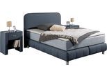 Boxspringbett HOME AFFAIRE "Cesson, in verschiedenen Breiten", blau, B:147cm L:207cm, Komplettbetten, Boxspringbett, inkl. Topper, wahlweise in H2, H3 oder H4 erhältlich