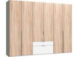 Kleiderschrank WIMEX "New York", weiß (weiß, front struktureichefarben hell), B:270cm H:208cm T:58cm, Schränke, Kleiderschrank, wahlweise 208 oder 236cm hoch