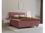 Boxspringbett HOME AFFAIRE "Jeanne", rosa (rosé), B:161cm L:208cm, 100% Polyester, Komplettbetten, Boxspringbett, inkl. Topper mit Taschen-Federkernmatratze