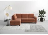 Ecksofa HOME AFFAIRE "Summer L-Form", rosa (kupfer), B:236cm H:91cm T:170cm, 95% Polyester, 5% Polyamid, Sofas, Ecksofa, mit Ottomane, mit oder ohne Bettfunktion und Bettkasten, Cord-Bezug