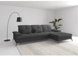 Ecksofa SIT & MORE "Amica, L-Form, inkl. Sitztiefenverstellung & Armteilverstellung", grau (dunkelgrau), B:279cm H:90cm T:185cm, 95% Polyester, 5% Polyamid, Sofas, Ecksofa, wahlweise mit Bettfunktion, Bettkasten und Kopfteilverstellung