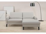 Ecksofa HOME AFFAIRE "Lecce, L-Form, Federkernpolsterung, Breite 194 cm", pearl, B:194cm H:86cm T:164cm, 100% Leder, Sofas, Ecksofa, inkl. saugroboterfreundliche Höhe & schmale Armlehnen