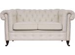 Chesterfield-Sofa HOME AFFAIRE "Aarburg", beige, B:148cm H:77cm T:87cm, 100% Polyester, Sofas, Chesterfield-Sofa, aufwändige Knopfheftung und Ziernägel im Chesterfield-Design