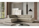 Ecksofa SIT & MORE "Broadway L-Form", beige (sand), B:270cm H:79cm T:213cm, 100% Polyester, Sofas, Ecksofa, mit verstellbaren Kopfteilen, wahlweise mit Bettfunktion